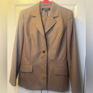 Kasper Classics Three Button Brown Blazer and Skirt Set